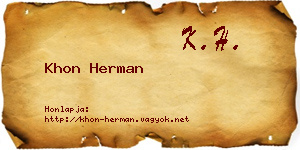 Khon Herman névjegykártya